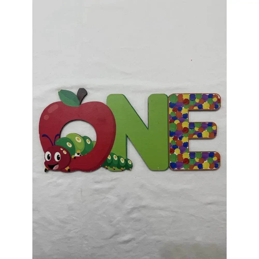 PANTIDE Hungry Caterpillar One Letter Sign Wooden Table Centerpiece for School
